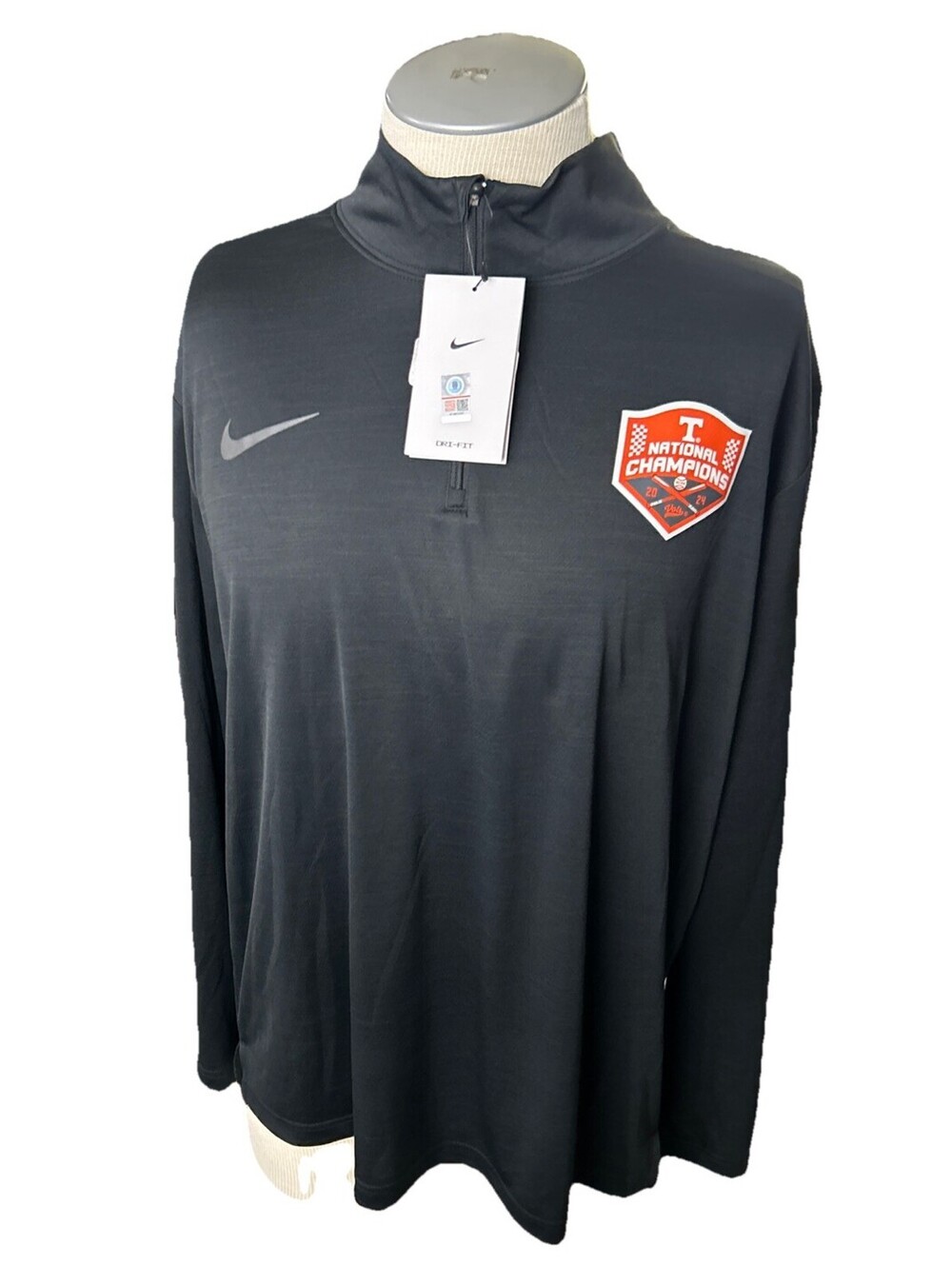 nike tennessee Baseball Pullover S Mens 1/4 Zip Shirt National Champions Black